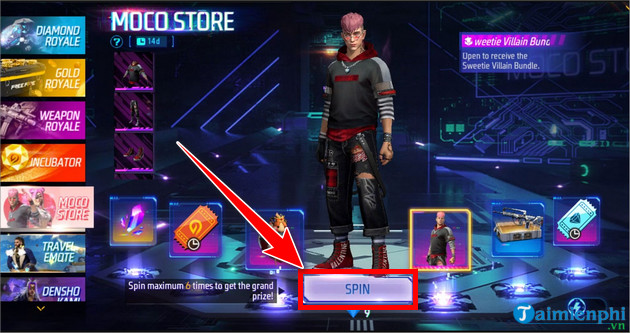 how to dress up valentine free fire max in su kien moco store