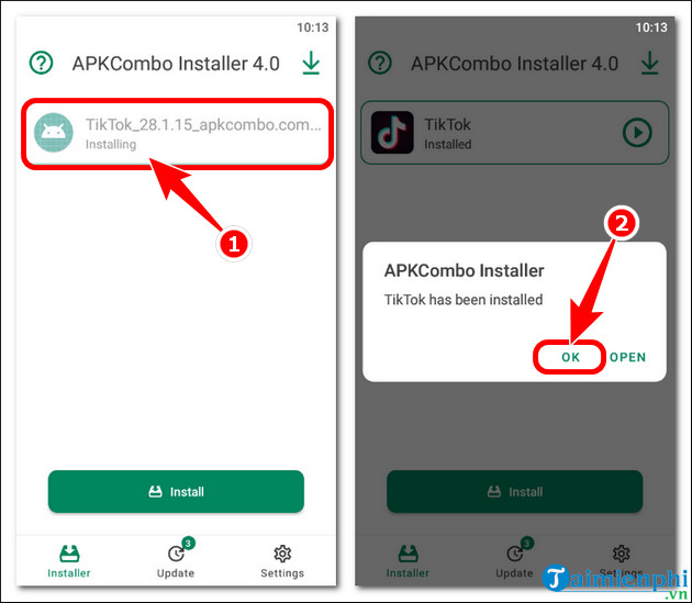 install and use apkcombo on android phones