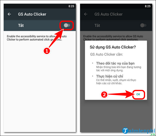 How to use gs auto clicker on Android